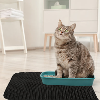 Tapis de litière pour chat, double couche, imperméable et anti-projection