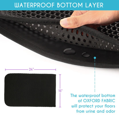 Tapis de litière pour chat, double couche, imperméable et anti-projection