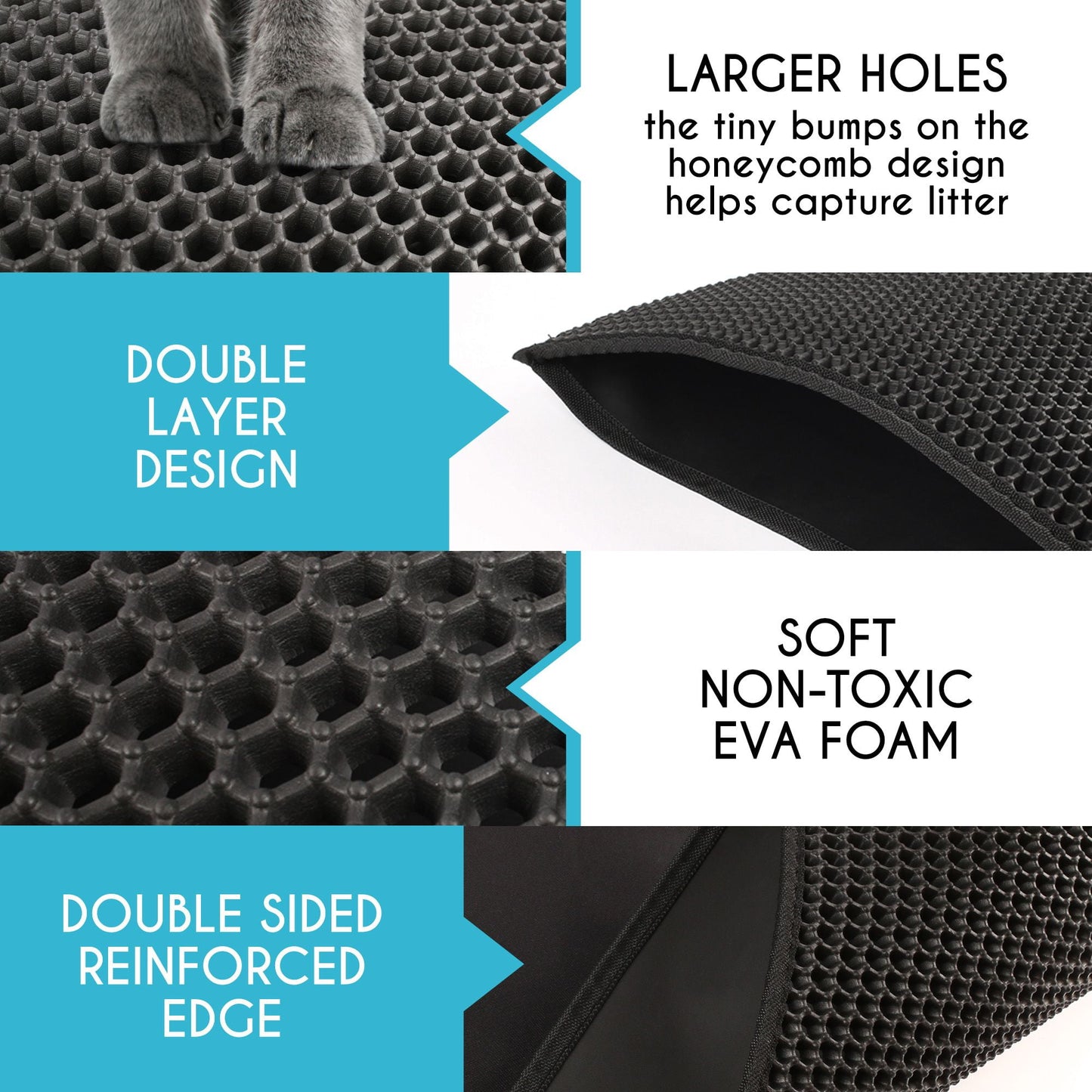 Tapis de litière pour chat, double couche, imperméable et anti-projection