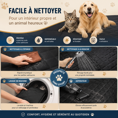 Housse de Protection Voiture pour Chien 2-en-1 Imperméable – Hamac de Siège Arrière et Protection de Coffre